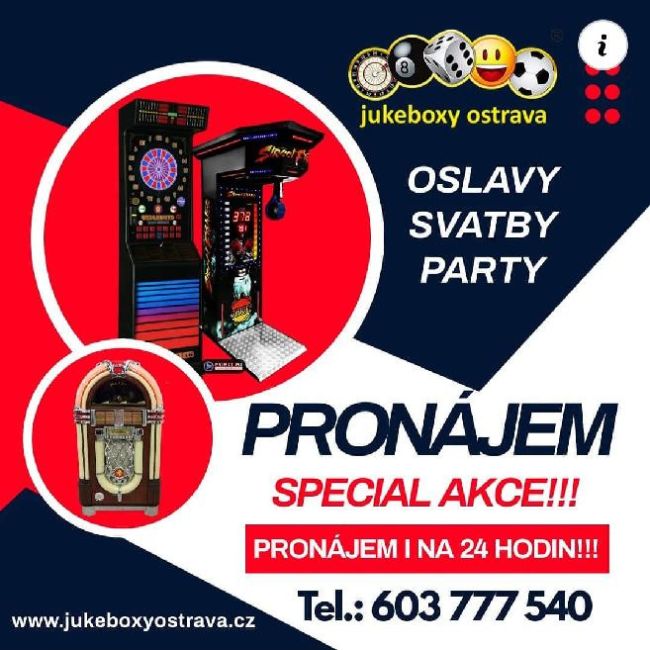 Pronájem jukeboxů a šipek Ostrava